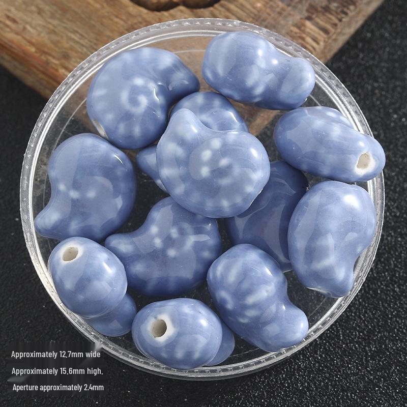 Colorful Ceramic Conch Shell Beads: Loose Snail Beads for Handmade DIY Jewelry and Accessories