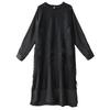 Long sleeve Plus size vintage Black new in dresses for women casual loose Spring autumn dress