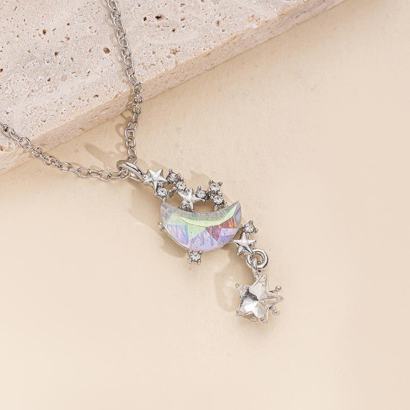 Alloy Butterfly Jewelry Diamond Star Pendant Niche Versatile Moon Necklace
