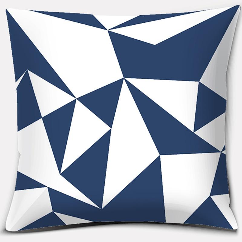 Geometric Collection Dark Blue Pattern Home Decor Pillowcase Square   Office