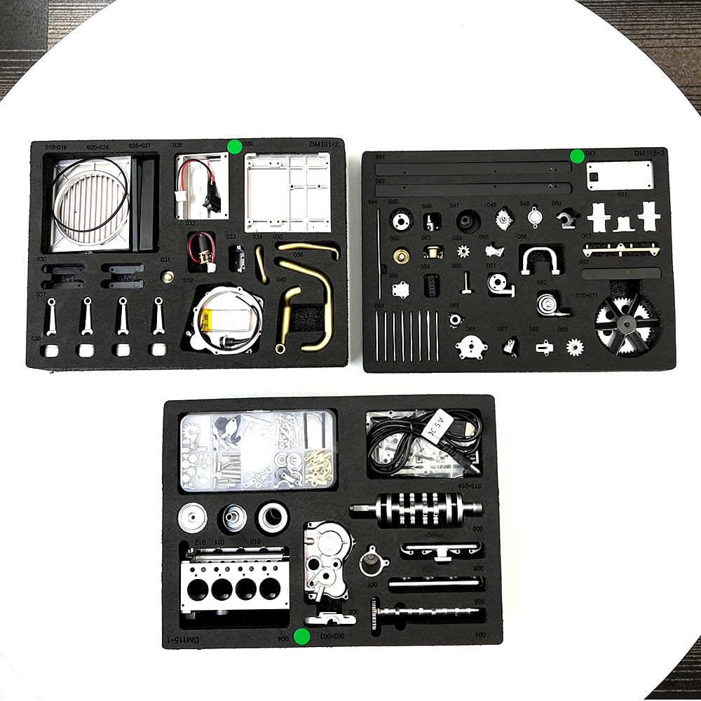 TECHING Diesel Engine Assembly Fully 3D 300 Adult Motor Estimated Construction 4 Hours Kit, Functional, Puzzle, Metal, Pieces, Physics, Toy, Gift,