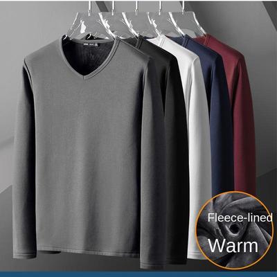 Maglia termica intima da uomo, maglia termica spessa, manica lunga, maglietta aderente, morbida e calda.