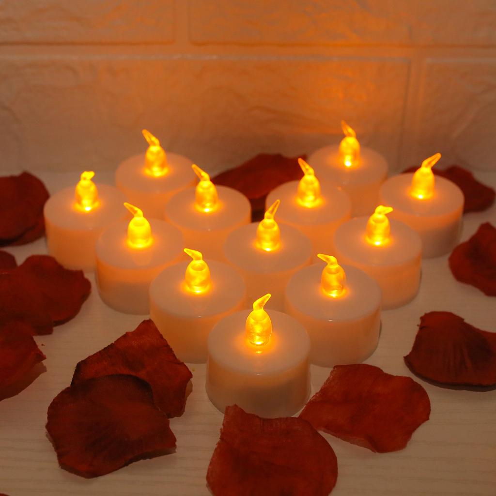 6-48Pc LED Flameless Candles Battery Operated Creative ing Tealight Warm White Fake Electric Candle For Halloween Christmas
