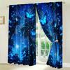 2PCS Dream Forest Night Blackout Curtains Rod Pocket Top Modern Art Polyester for Bedroom Living Room Home Decor