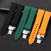 Curved End Silicone Strap for Swatch Stainless Steel Buckle 20mm 22mm Men Women Soft Waterproof Replace Watch Band for Seiko