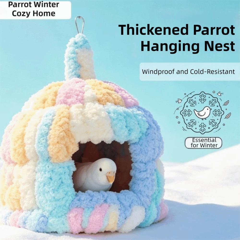 Warm Hanging Parrot House Plush Bird Sleeping Nest Parrot Warm Nest Cage Accessories