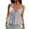 Y2K Spicy Girl Lace Stripe Camisole Sleeveless Vest