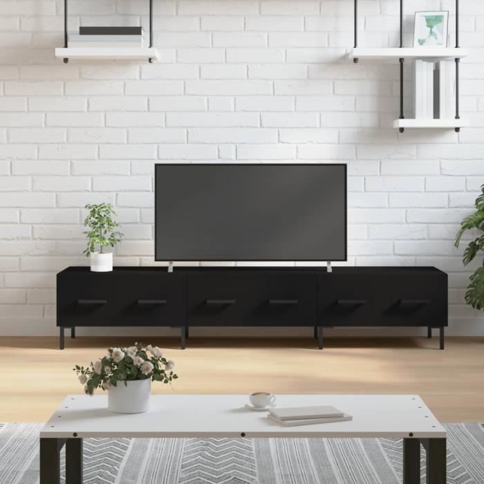 VidaXL Meuble TV noir 150x36x30 cm bois d'ingénierie 829157