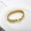 Hip Hop Stainless Steel Chunky Heavy Gold Color Bracelet Thick Texture Link Chain Rock Bracelet  for Men Women