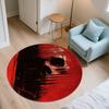 Red and Black Skull,Round Area Rug,Carpet Rug for Living Room Bedroom Sofa Playroom Decor,Non-slip Floor Mat