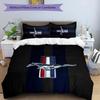 Mustang 3pcs Bedding Set Duvet Cover Closure Includes 1 Duvet Cover & 2 Pillowcases for All Seasons Bedroom Home Dorm Decor