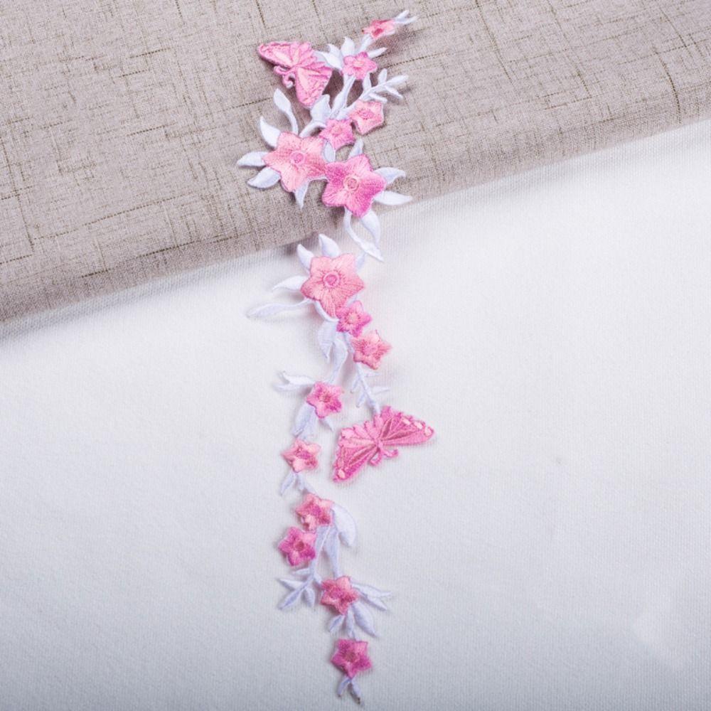 With Adhesive Butterfly Garment Sewing Cheongsam Patch Fabric Sticker Applique Clothing Embroidery