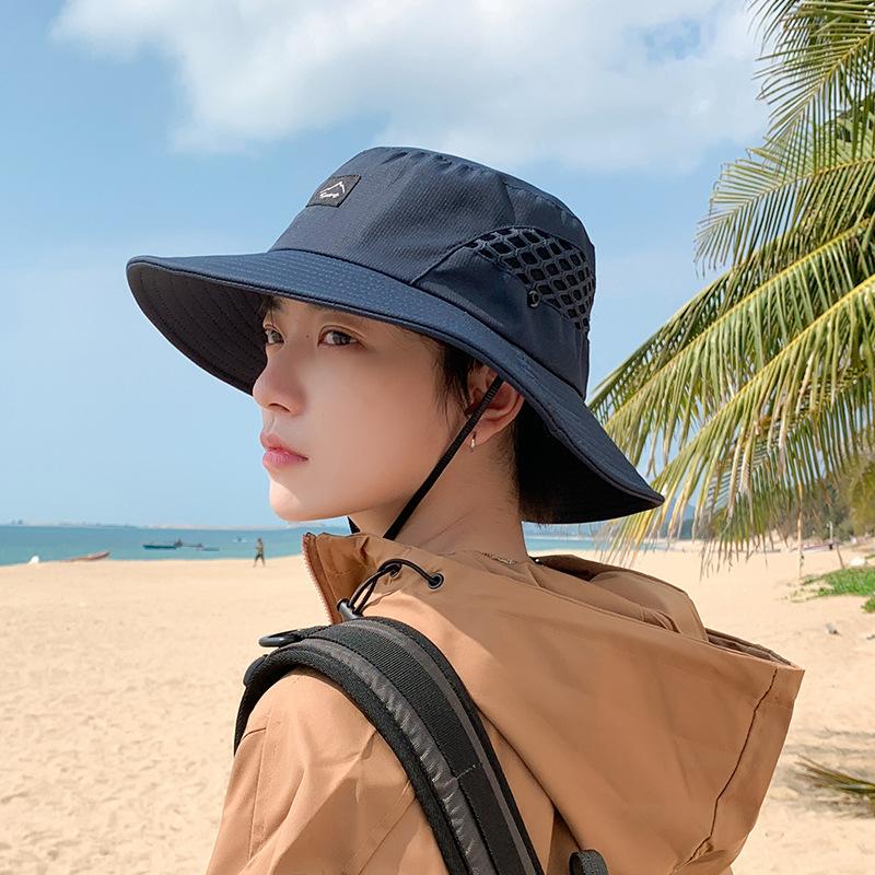 9228 Summer Men's Breathable Big-eaves Bucket Hat Outdoor Fishing Mountaineering Hat Casual Versatile Sunscreen Visor