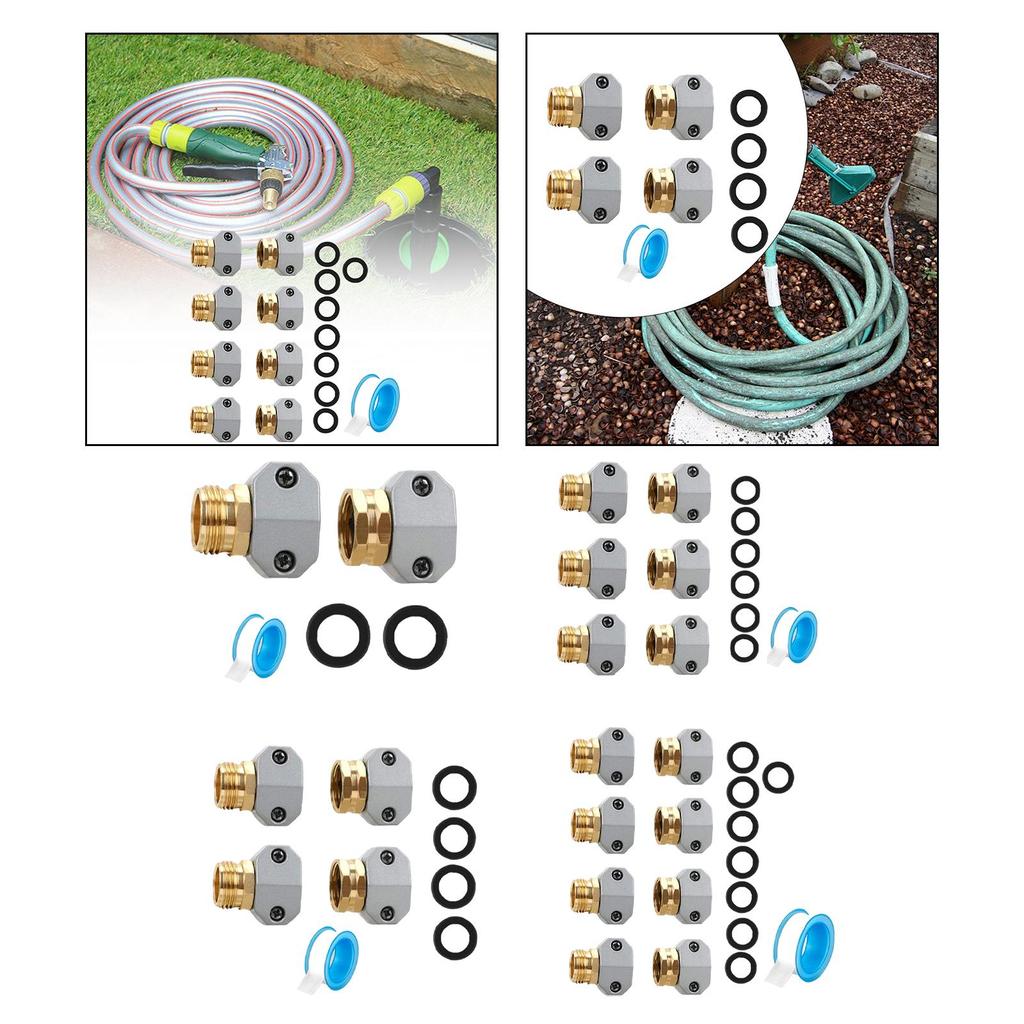 Hose Repair Kit Zinc Alloy Clamps Aluminum Water Hose End Repair Connectors