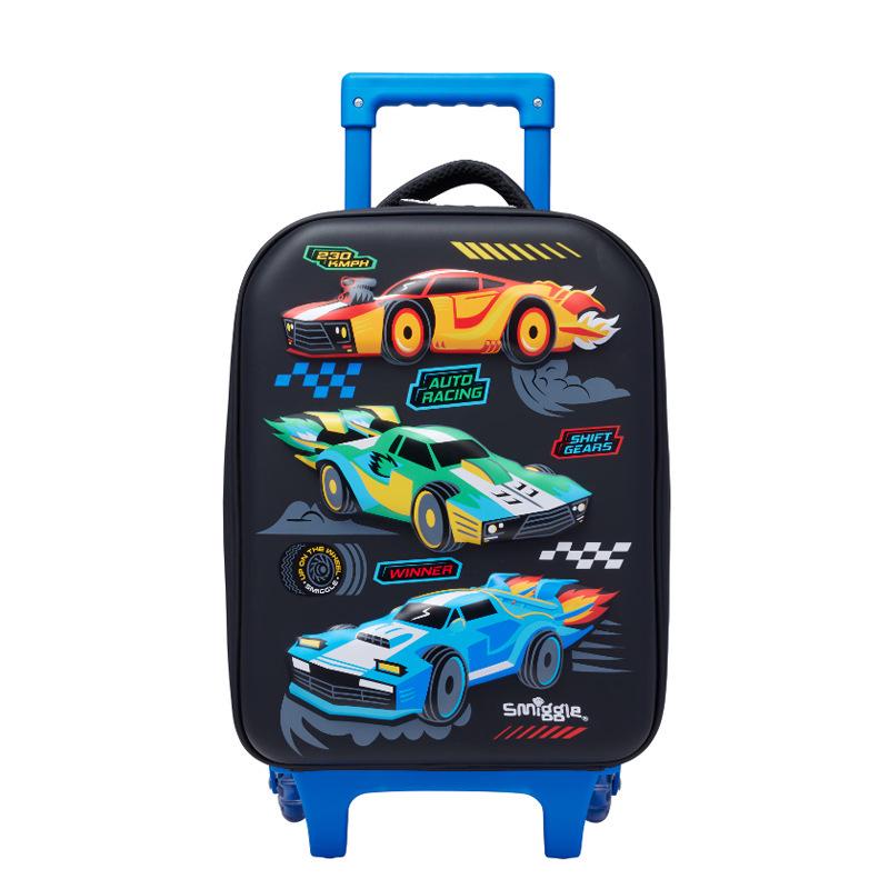 Smiggle Cartoon Backpack for Primary Students with Name Card & Trolley