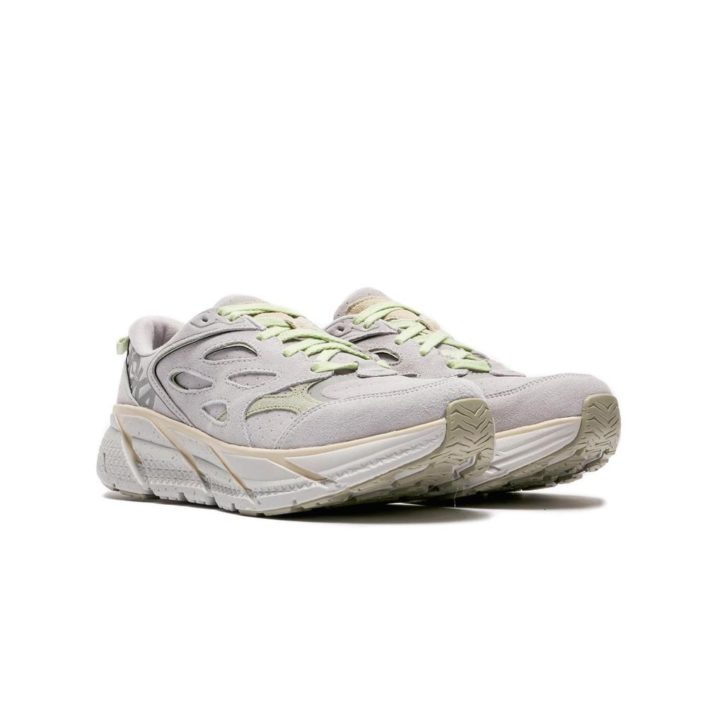 HOKA Clifton L Suede Vaporous Barley Unisex Sneakers Grey 1122571-VSB