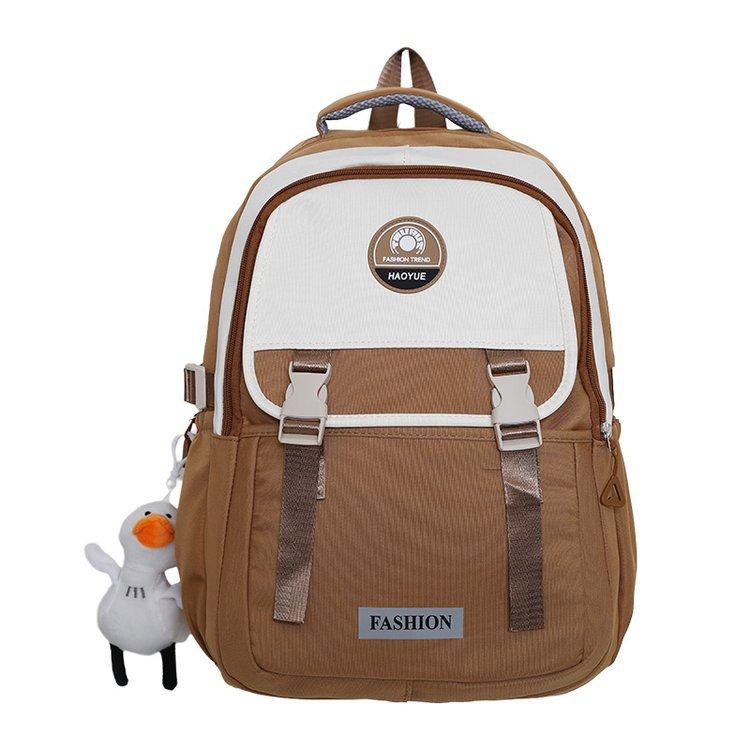 

Цветной блок школьный рюкзак женский дорожный рюкзак мужской кампусный рюкзак большой емкости жёлтый