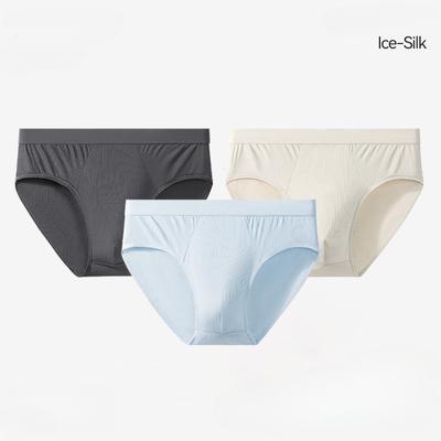Men's Briefs Antibacterial Crotch Boys Men's Shorts Breathable Thin Large Size Ice Silk Briefs Men's
