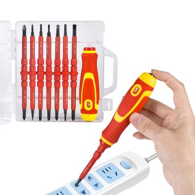 1 Set 15 In 1 Set di Cacciaviti Isolati Intercambiabili, Con Punta Magnetica e a Fessura Strumento da Elettricista