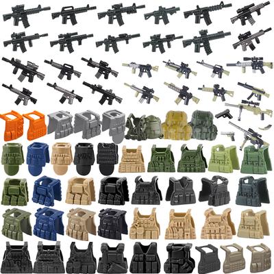 Military Building Blocks US Solider Figure M4 Gun Vest Special Force Tactical Bulletproof  Armour Weapon Accessories Bricks Toys