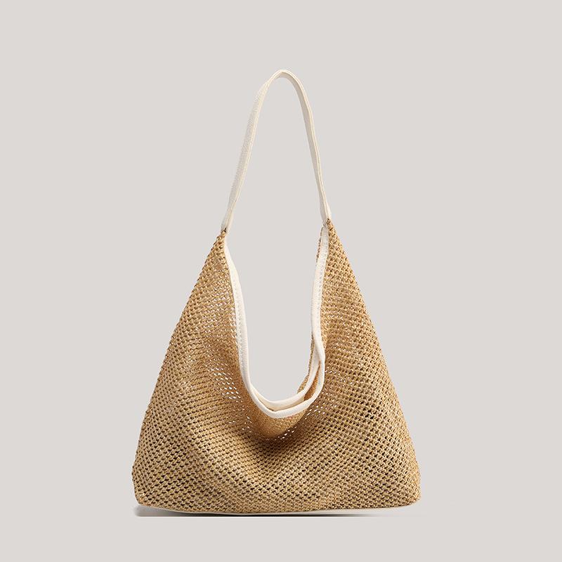 Niche Straw Woven Bag 2025 Summer New Woven Shoulder Tote Vegetable Basket Vacation Weaving