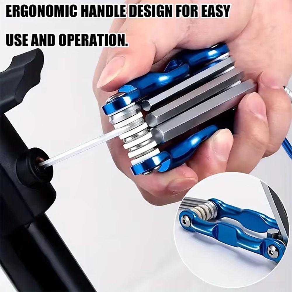 Llave Hexagonal Plegable, Material De CR-V, Llave Plegable Multifuncional Para Ciclismo/trabajo,herramientas Manuales Portátiles