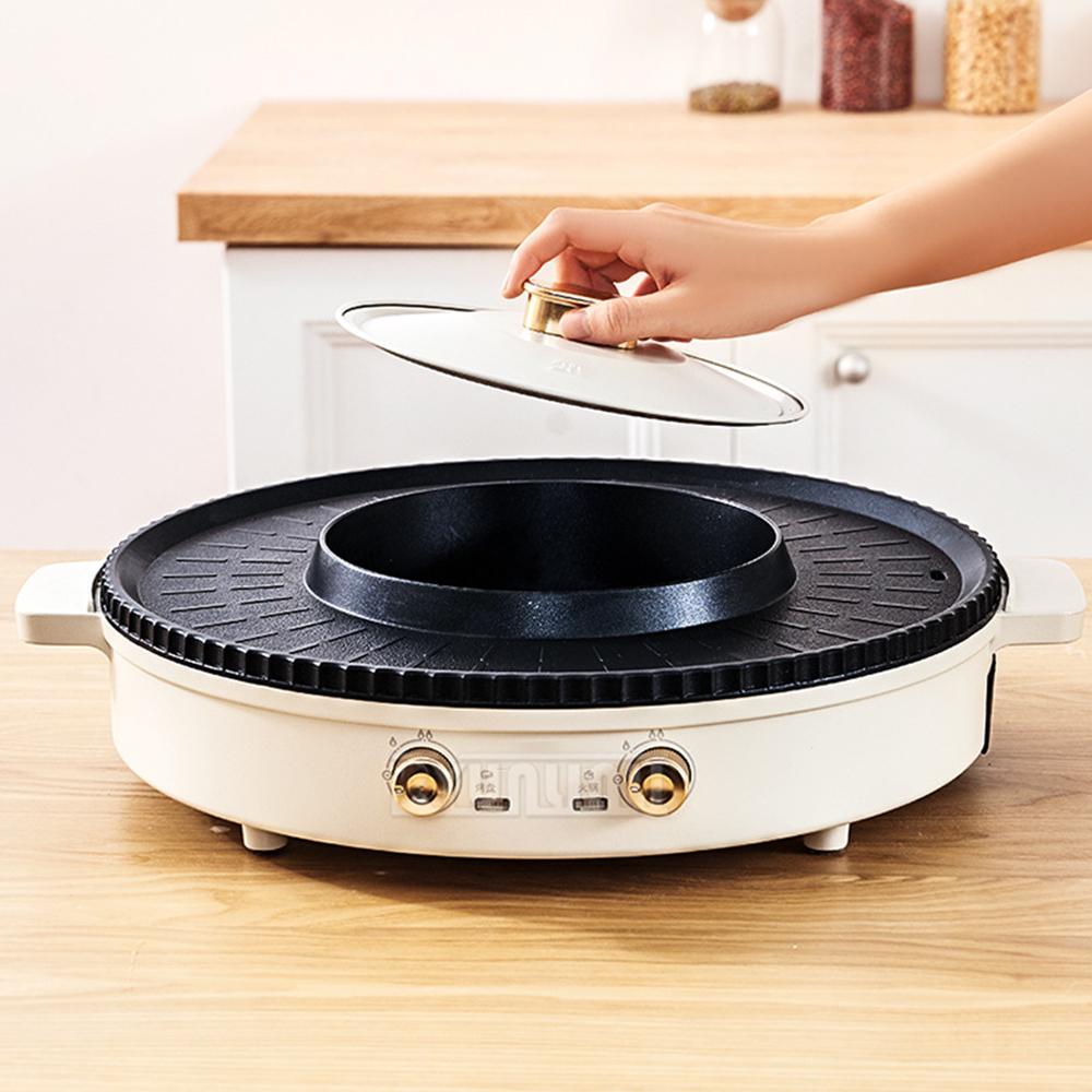 

Multifunction Smokeless Churrasqueira Eletrica Hot Cooker Indoor Barbecue Pot Elektrikli Mangal кислота-синього кольору