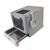 Enclosed Cat Litter Box With Drawer Stainless Steel Easy to Clean Foldable Top Exit Kitty Litter