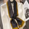 Long Silk Scarf Women's New Small Silk Scarf Printing Simulation Silk Tied Bag Streamer Explosion Sweet Little Scarf