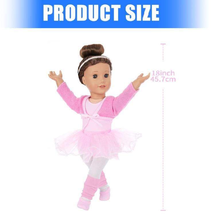 Atmungsaktives Ballett-Trainingsoutfit für 18-Zoll-Mädchenpuppen Elastisches Tutu-Kleid Einfach anzuziehen Kinder Rollenspiel-Spielzeugzubehör