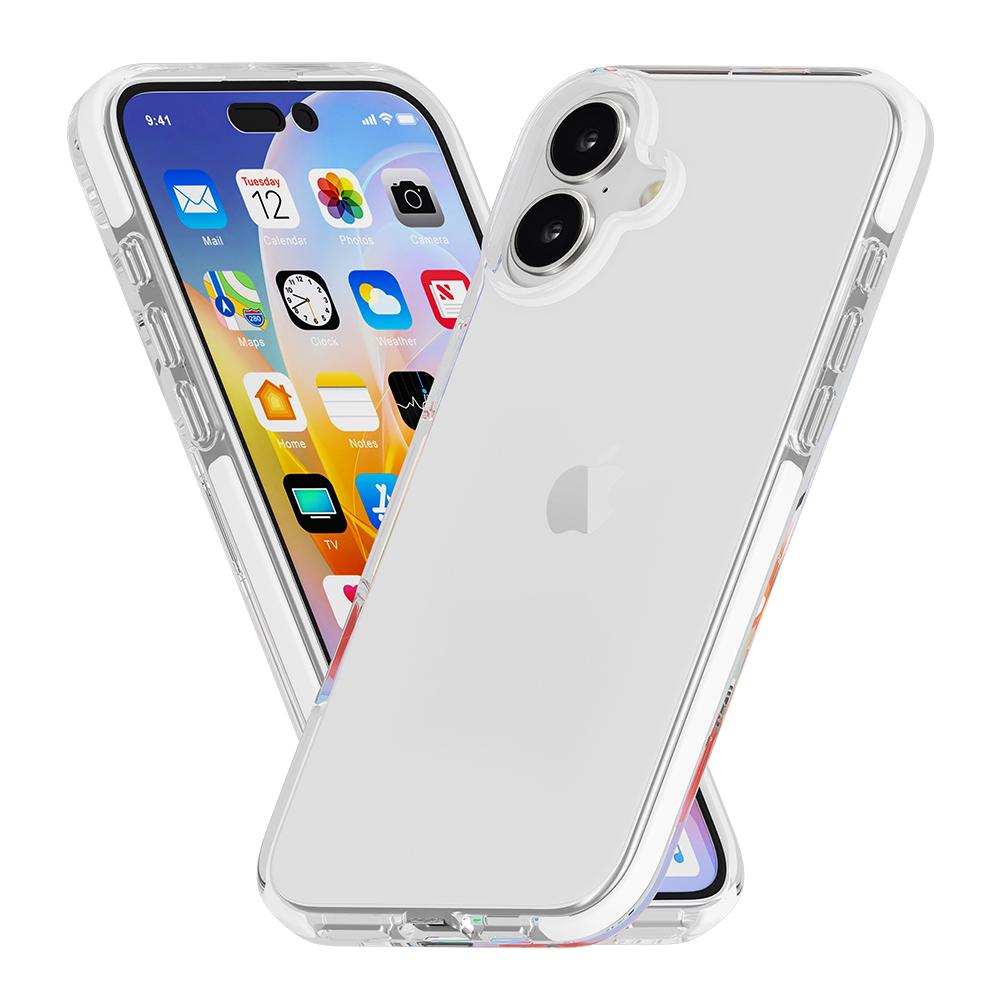 Pro iPhone 16 Pouzdro Nárazuvzdorné TPU+TPE Průhledný Zadní Kryt na Telefon