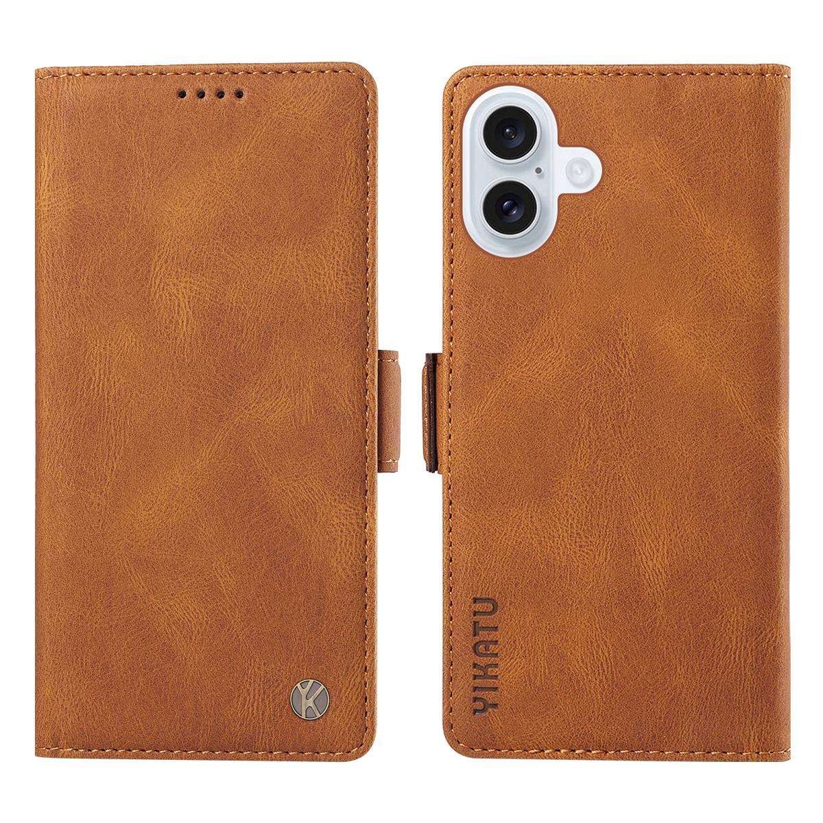 

For iPhone 17 Leather Case YIKATU YK-005 Skin-touch Feeling Wallet Phone Cover E