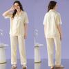 Cute And Simple Polka Dot Printed Pajamas Women'S Summer Cool Ice Silk Loungewear Short Sleeves And Trousers Can Be Worn Outside