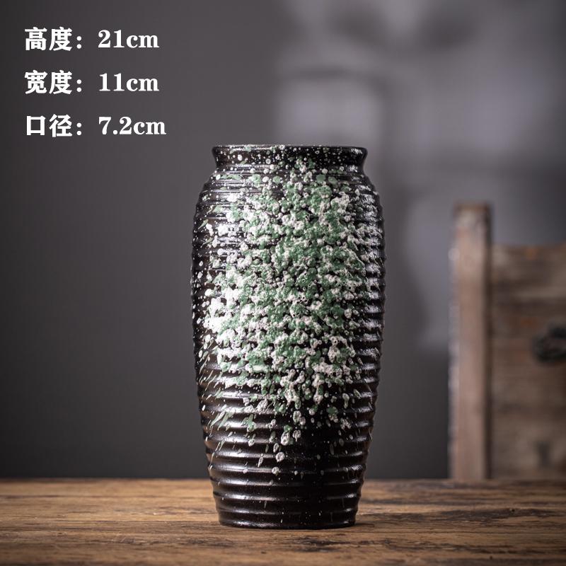Chinese Vintage Clay Pot Vase Creative Hydroponic Flower Arrangement Living Room Bookcase Dining Table Floral Vase Home Ornament