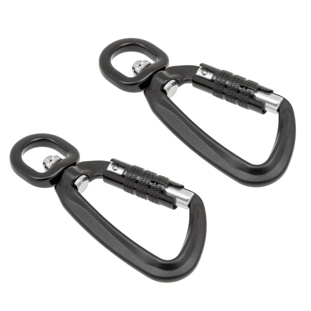 

2pcs Auto Lock Carabiner Swivel Rotating Ring Keychain Hook