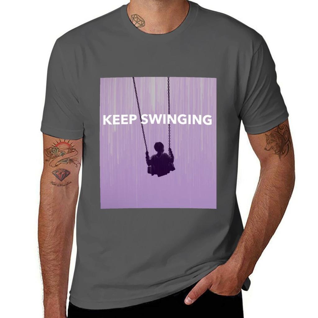 Swing Set Swingset Quote Kid Swinging Tshirt Vintage Print Crew Neck Tee Tshirt