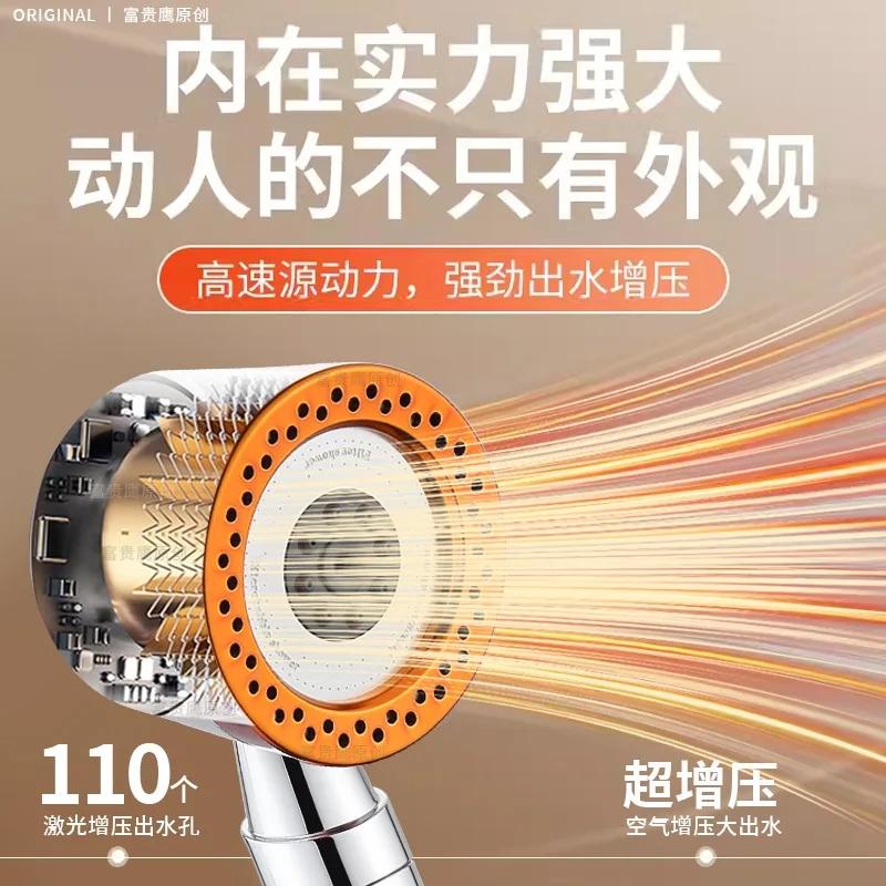 Neuer Großer Panel Schwarzer Hochdruck-Duschkopf 6 Modi 9 IN 1 Strahl mit Filter Regen SPA Duscharmatur Badezimmerzubehör