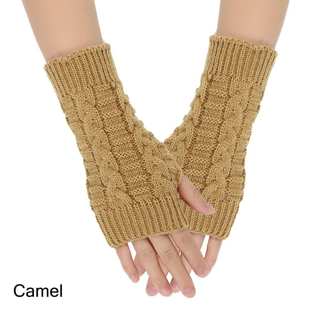 Knitted Fingerless Ladies Gloves Warm Hand Warmer Classic Finger Fingerless Gloves  for Women