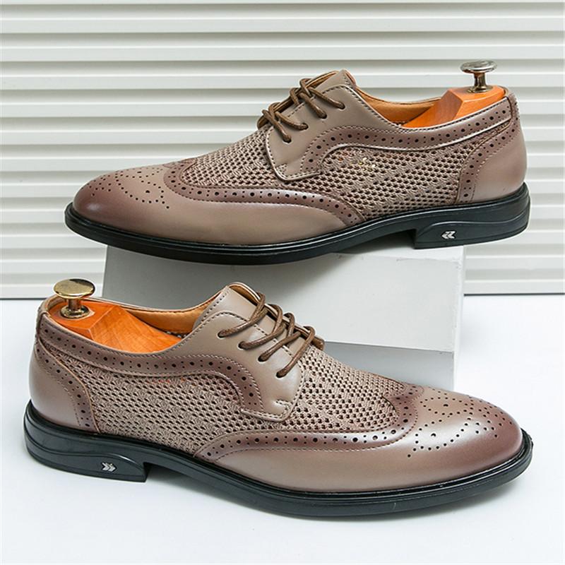 

Летняя мода Новые мужские остроносые дышащие лакированные оксфорды Дизайнерская формальная свадебная обувь для выпускного вечера 38