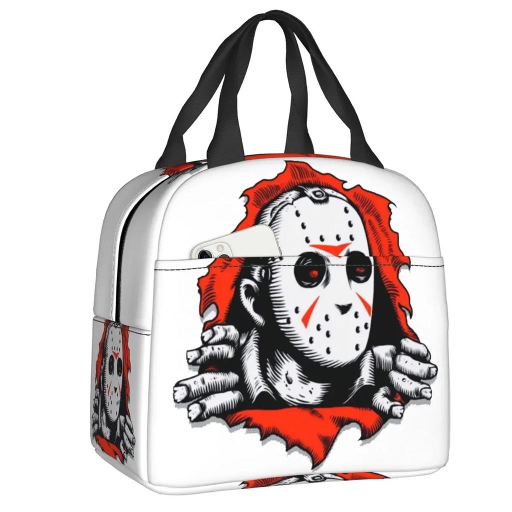Skull Insulated Lunch Bag for School Office Resuable Thermal Cooler Lunch Box for Women Kids Food Container Bento Tote Bags