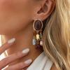 Salircon 2026 New Bohemian Resin Tassel Pendant Earrings Women Vintage Exquisite Geometric Drop Earrings Charm Female Jewelry