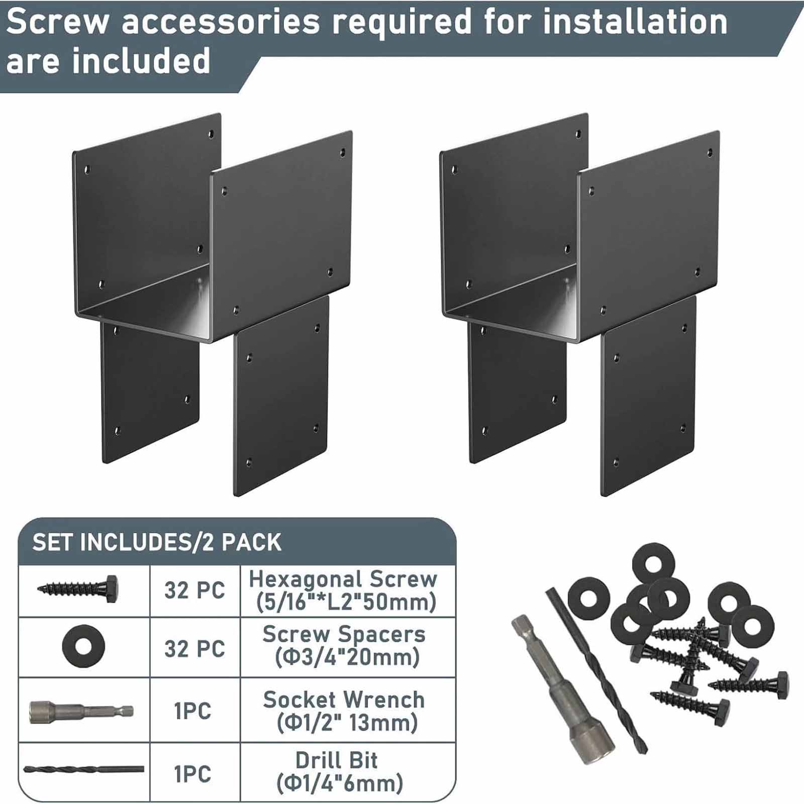 

Pavilion Column Connection Kit – Iron Cap , Crossbar Beams & Anchor Parts for Pavilion Construction S чорний