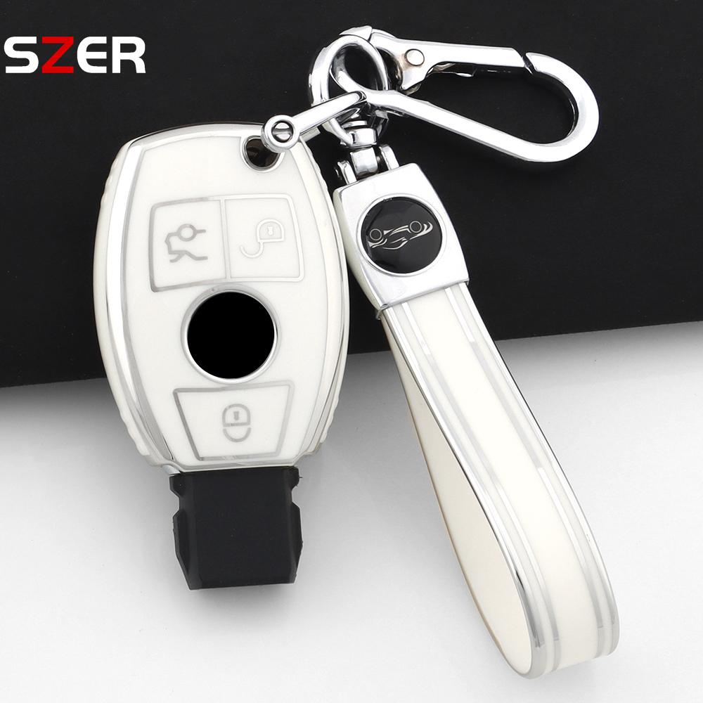 Tpu Car Key Case Shell Cover Fob For Mercedes Benz Cla Gla Glc Glk W176 W463 W251 A B C E S Class W204 W211 Accessories