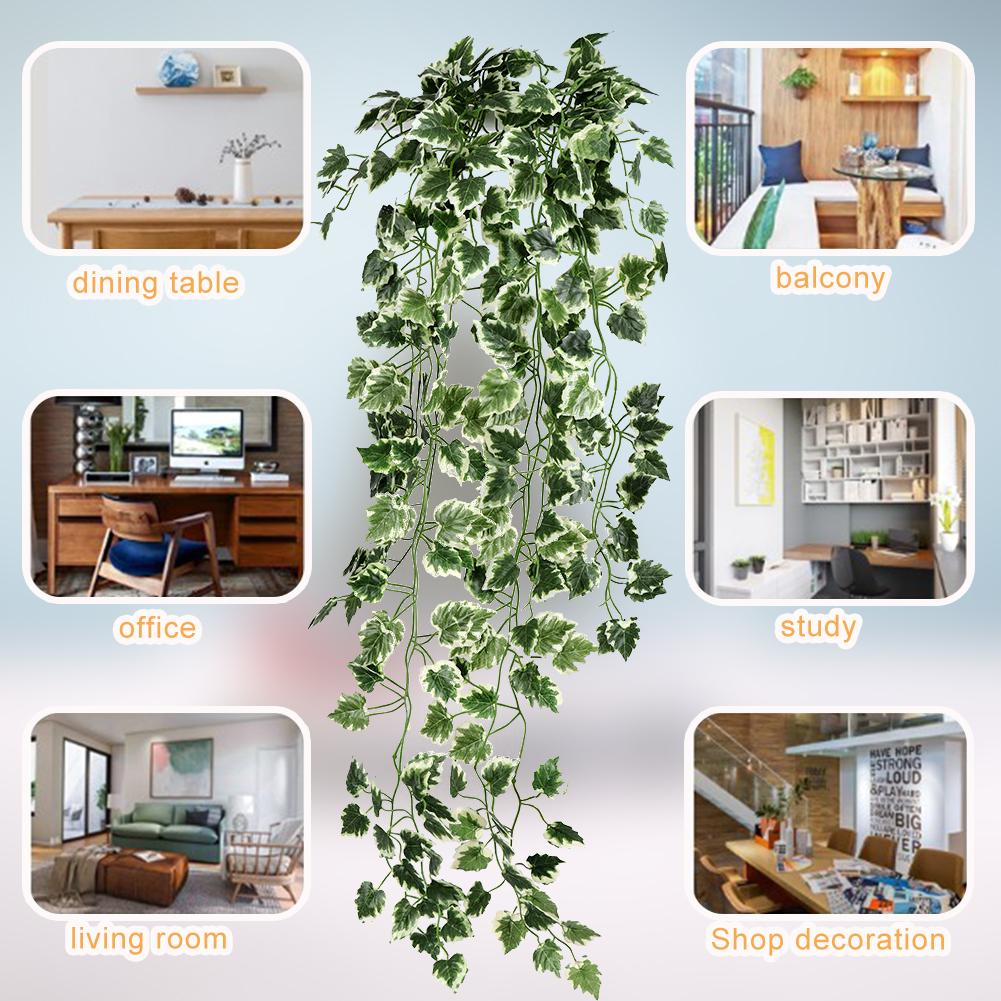 Artificial Eucalyptus Leaf Rattan Fake Hanging Plant Faux Greenary for Outdoor Wedding Party Home Decor