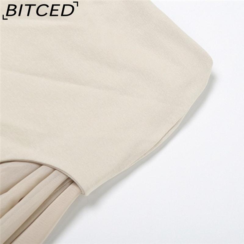 BITCED Summer Women's Solid-Color Slim-Fit Streetwear High-Waisted Asymmetric Skirt