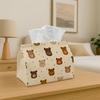 1pc Cute Bear Pattern Tissue Box | Multi-Functional Napkin Dispenser, Suitable for Home, Parties, Car Decoration Playful Background - Decorative Tissu