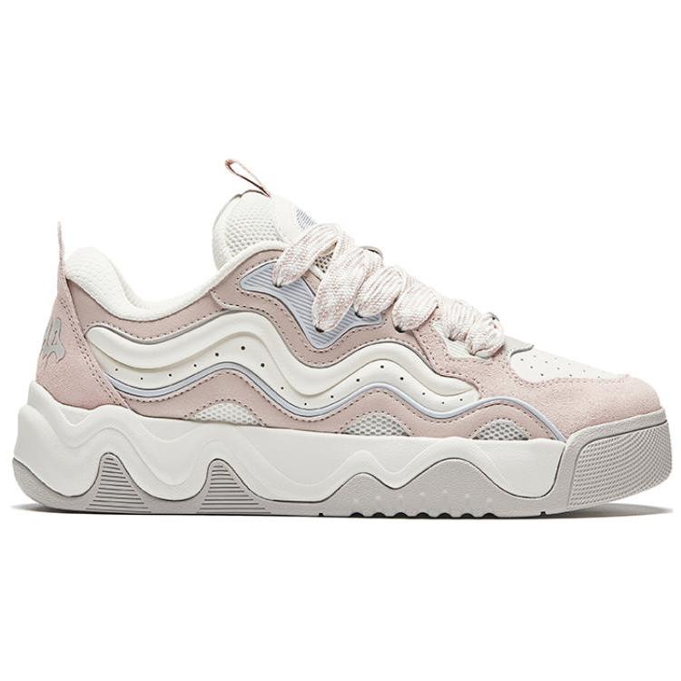 Anta Wave Comfortable Versatile Non-Slip Wear-Resistant Low-Top Skate Shoes Women Sneaker Gray Pink 122438095-2