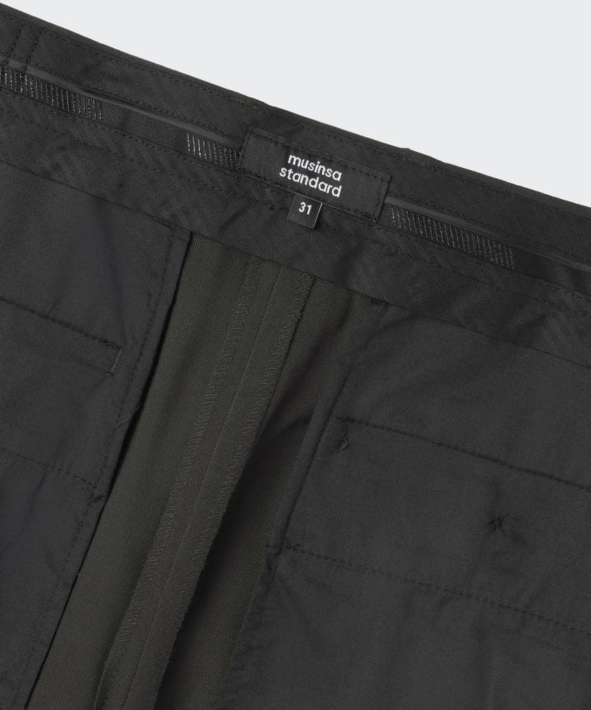 MUSINSA STANDARD Semi-Wide Hidden Banding Slacks [Dusty Khaki]