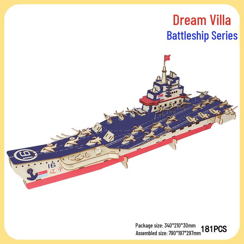 Handmade 3D Wooden Military Tank Model Puzzle for Children