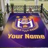Custom Text Printed Rug Anderlecht FC Non Slip Floor Carpet For Home Room Decor